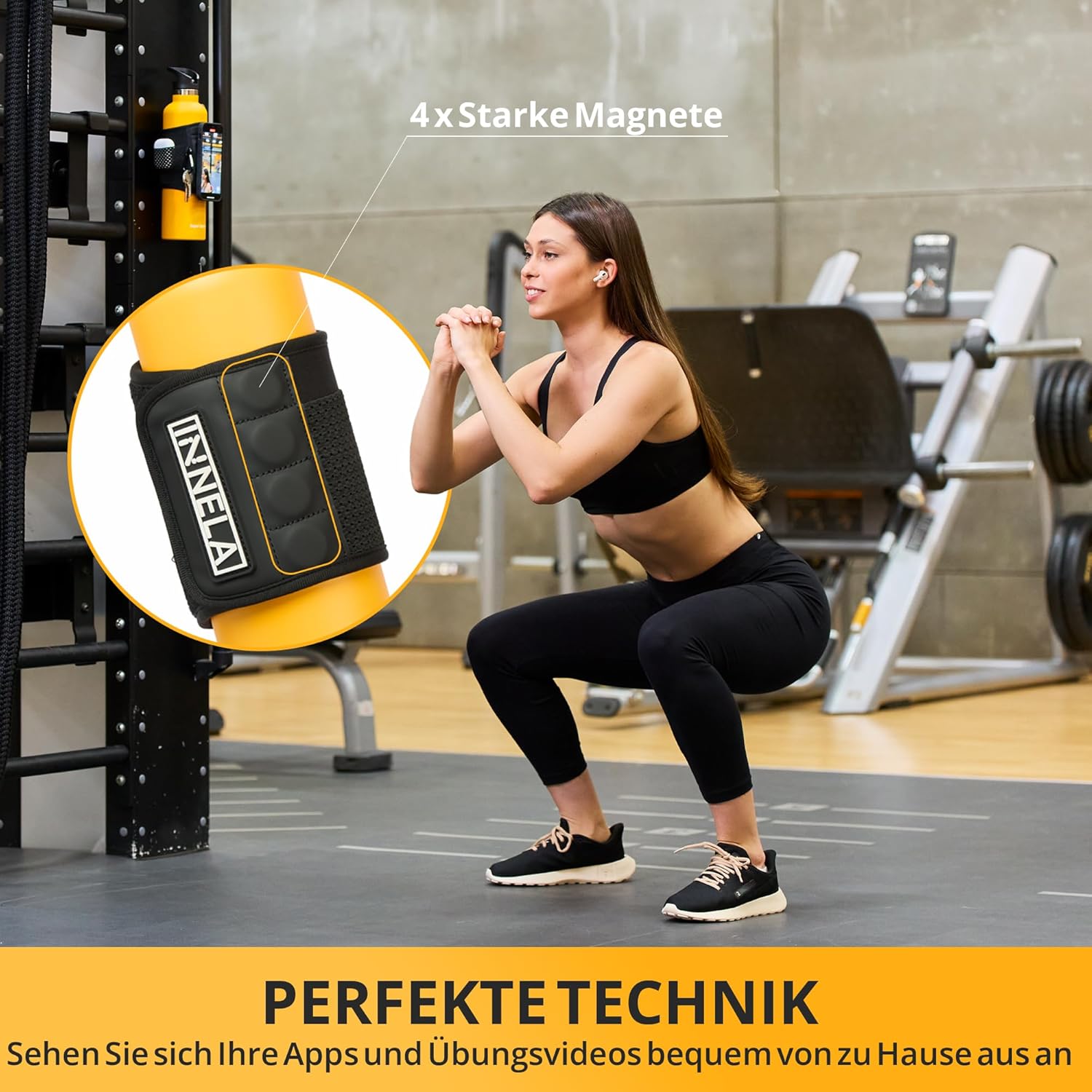 GOJI S5 Magnetic Water Bottle Sleeve – Gym Organizer with MagSafe Compatible Phone Holder & Key Hook