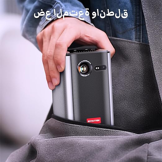 BYINTEK P70 Smart Wi-Fi Projector, 8000mAh Battery, Auto-focus, Android 9.0, Support 3D, Wi-Fi Display, Wired Sync Display