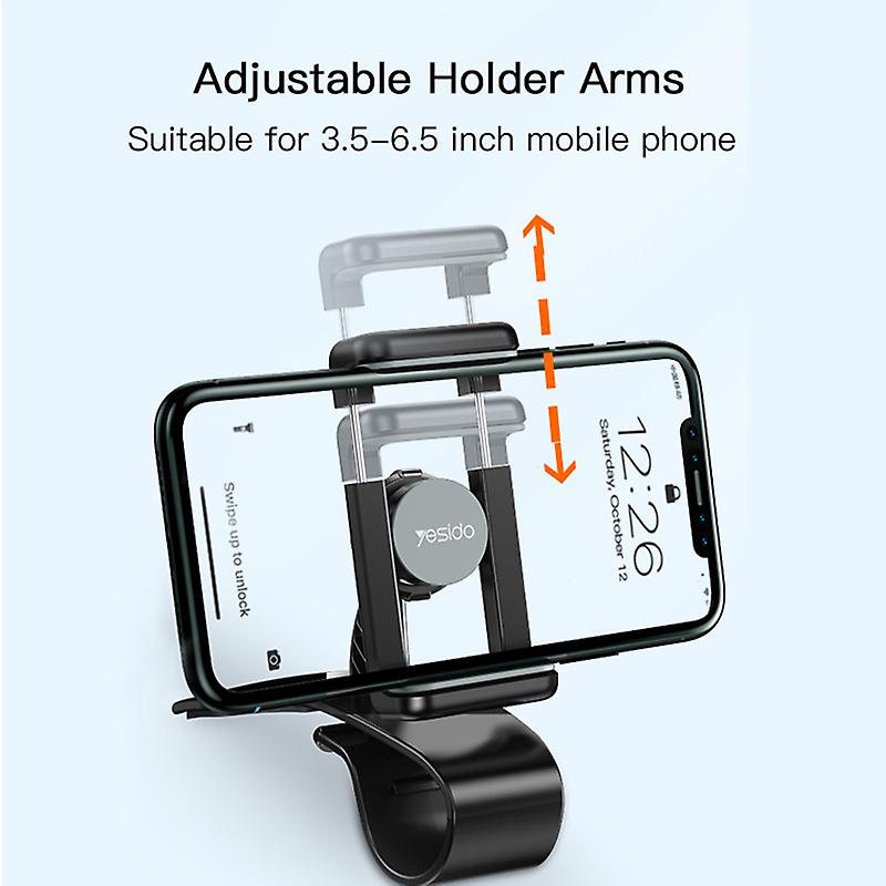 Yesido C103 360° Rotation Dashboard Phone Car Holder – Universal Clip Mount
