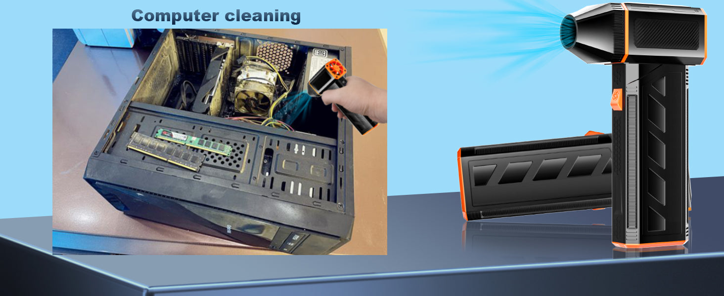 3-Speed Electric Duster, High-Speed Mini Jet Blower with Rechargeable Battery, Up to 150g Per Minute High-Speed Brushless Motor