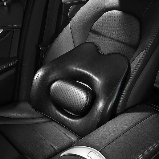 Sanlead Patent PU Leather Size Adjustable Memory Foam Car Seat Lumbar Back Support Cushionm