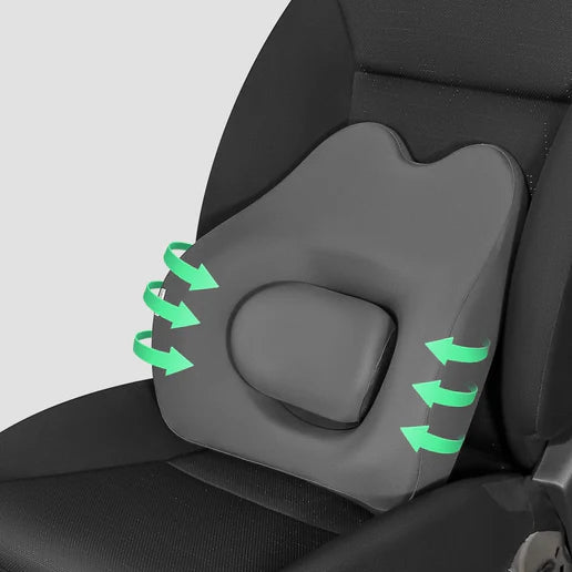 Sanlead Patent PU Leather Size Adjustable Memory Foam Car Seat Lumbar Back Support Cushionm