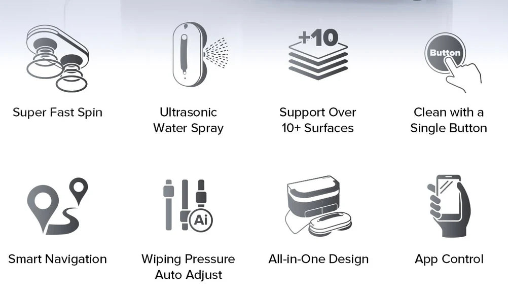 TUYA SATUO Window Cleaner Robot, Dual Spiral Cleaning Heads, 5600Pa Suction, Z-Shaped Route Planning, UPS, Remote Control Robot for Windows/Tiles, Lithium Battery, AI, 3 Cleaning Modes