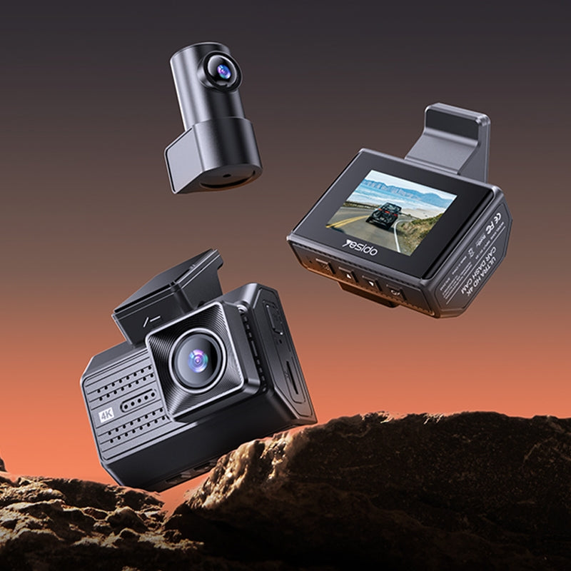 4K Dual Dash Camera Driving Recorder | High-Resolution Front and Rear Dash Cam with Night Vision, G-Sensor, Loop Recording, and 2 Inch IPS Screen