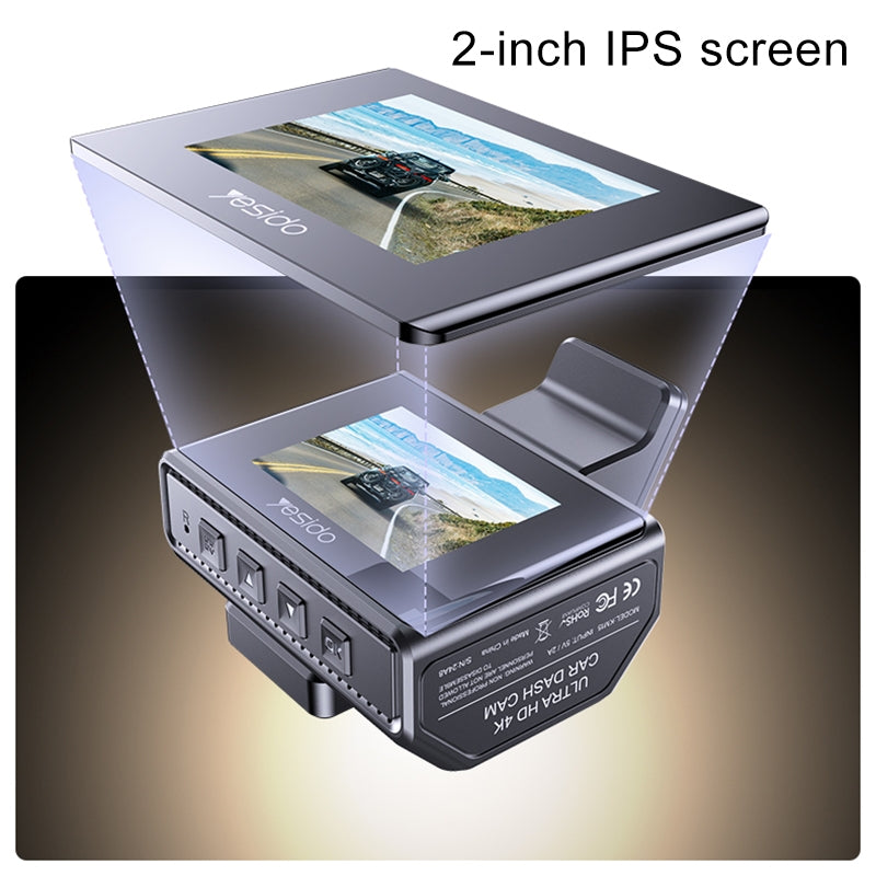 4K Dual Dash Camera Driving Recorder | High-Resolution Front and Rear Dash Cam with Night Vision, G-Sensor, Loop Recording, and 2 Inch IPS Screen