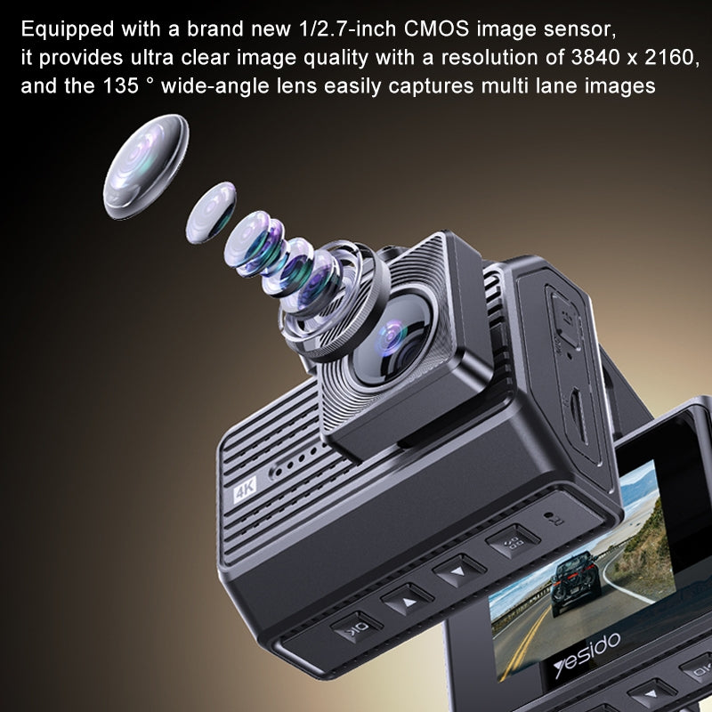 4K Dual Dash Camera Driving Recorder | High-Resolution Front and Rear Dash Cam with Night Vision, G-Sensor, Loop Recording, and 2 Inch IPS Screen