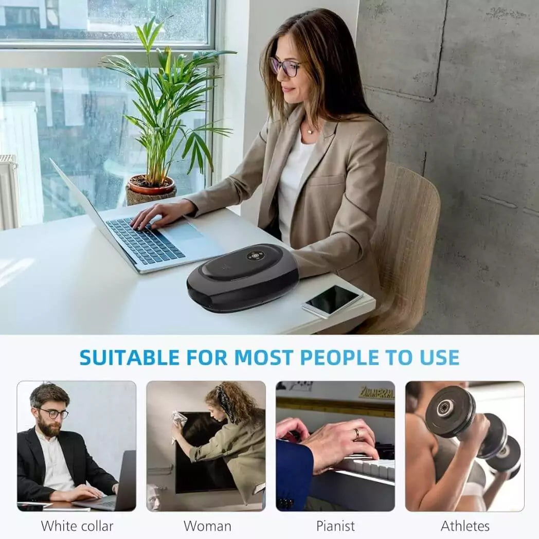 COMFIER Hand Massager with Heat and Compression, Cordless Hand Massager for Arthritis and Carpal Tunnel, Wrist, Finger Massage, Gifts for Mom, Dads, Women and Men (Black)