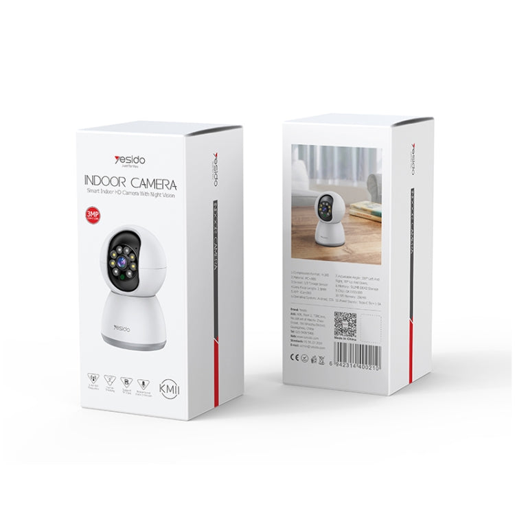 Yesido KM11 3.0MP Full Color Day and Night Smart 2.4G WIFI Camera, Specification:EU Plug