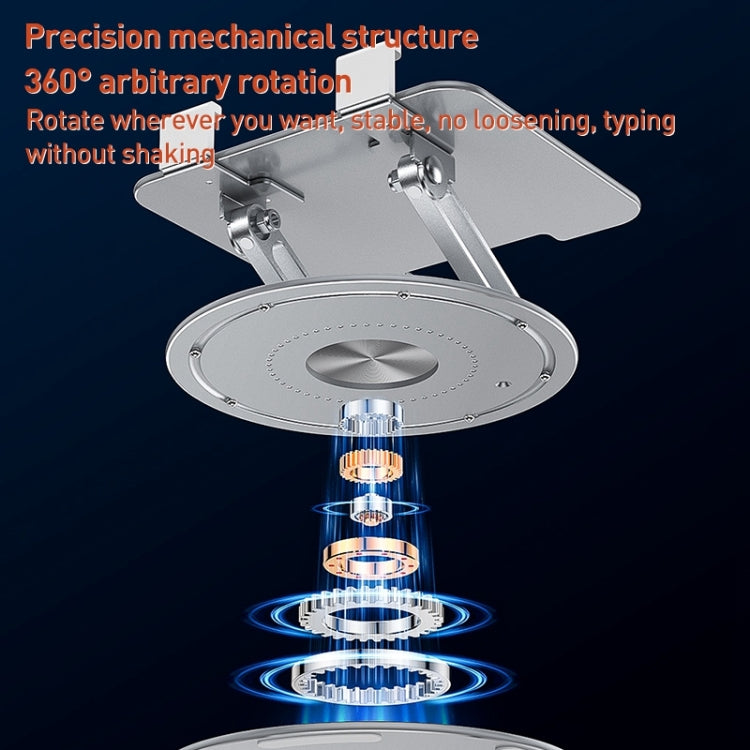 360 Degree Rotating Foldable Tablet Stand Holder | Adjustable Height, Durable Aluminum-Plastic Alloy, Compatible with 4.5-13 Inch Tablets (Silver)