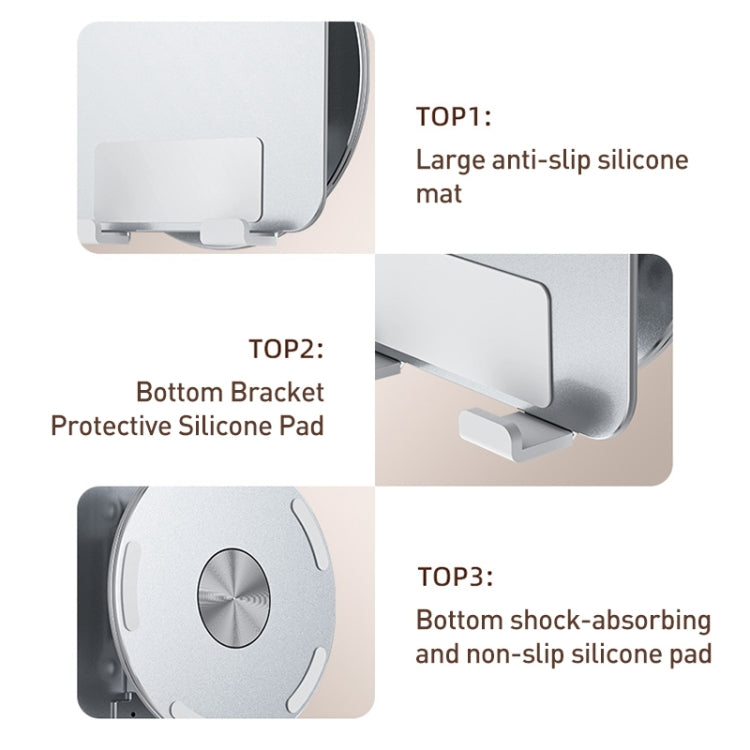 360 Degree Rotating Foldable Tablet Stand Holder | Adjustable Height, Durable Aluminum-Plastic Alloy, Compatible with 4.5-13 Inch Tablets (Silver)