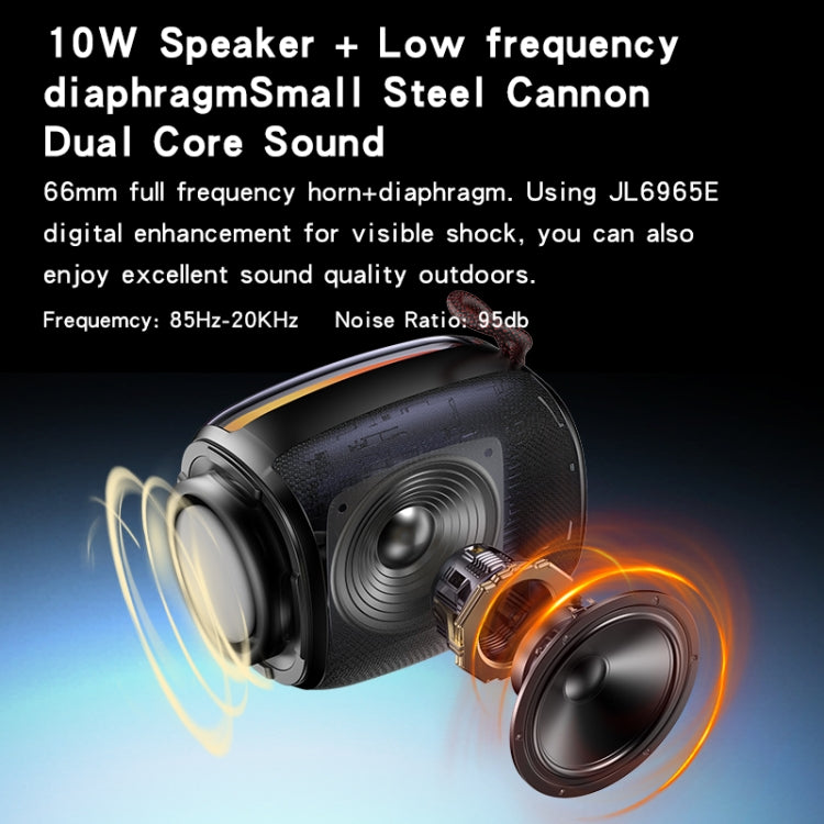 Yesido YSW20 Portable Bluetooth Speaker with RGB Light - Wireless Music Subwoofer, LED Colorful TWS Bluetooth Speaker, Bluetooth 5.3