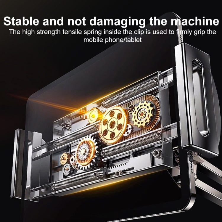 Multi Adjustable Lazy Stand - Aluminum Alloy Desktop Holder for Tablets and Phones with Dual Slot Clamp, 3KG Heavy Metal Base