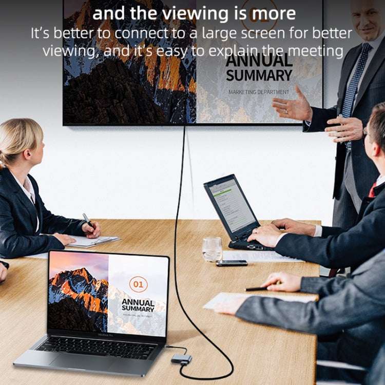 Yesido HM15 USB-C / Type-C + USB 2.0 Interface HDTV Split Screen Adapter(Grey)