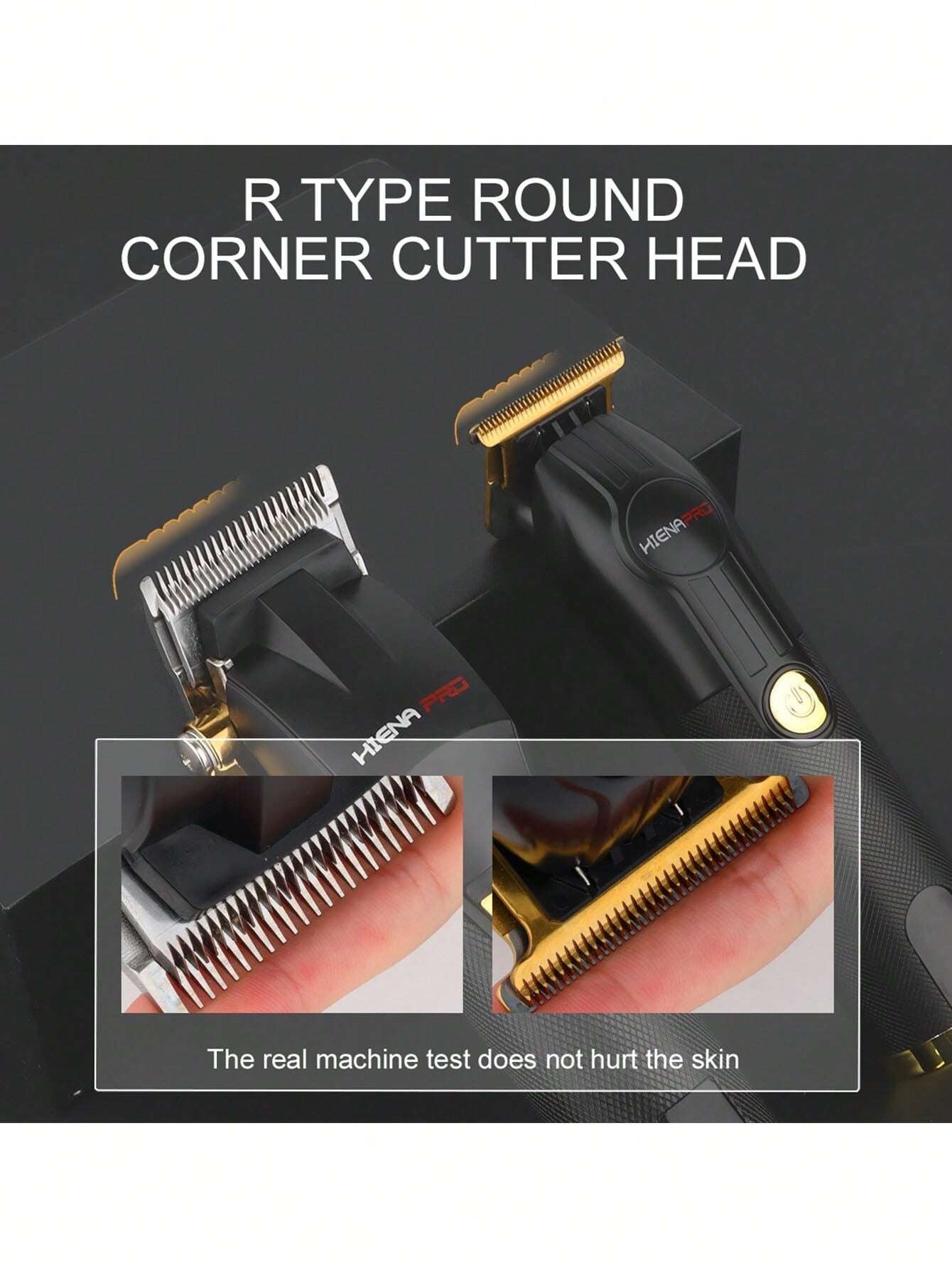 Hiena Pro Men's Hair Clipper Kit, Professional Cordless Charging Hair Clipper Kit for Men with LED Display, Gift for Men (Black and Gold Set)