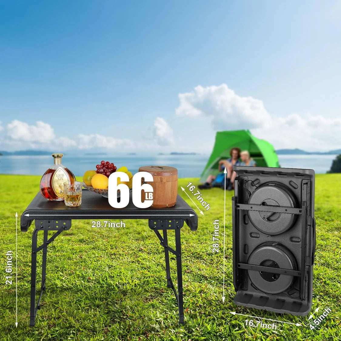 Outdoor Foldable Table and 2 Stools Set