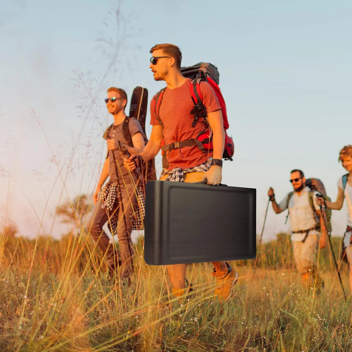 Outdoor Foldable Table and 2 Stools Set