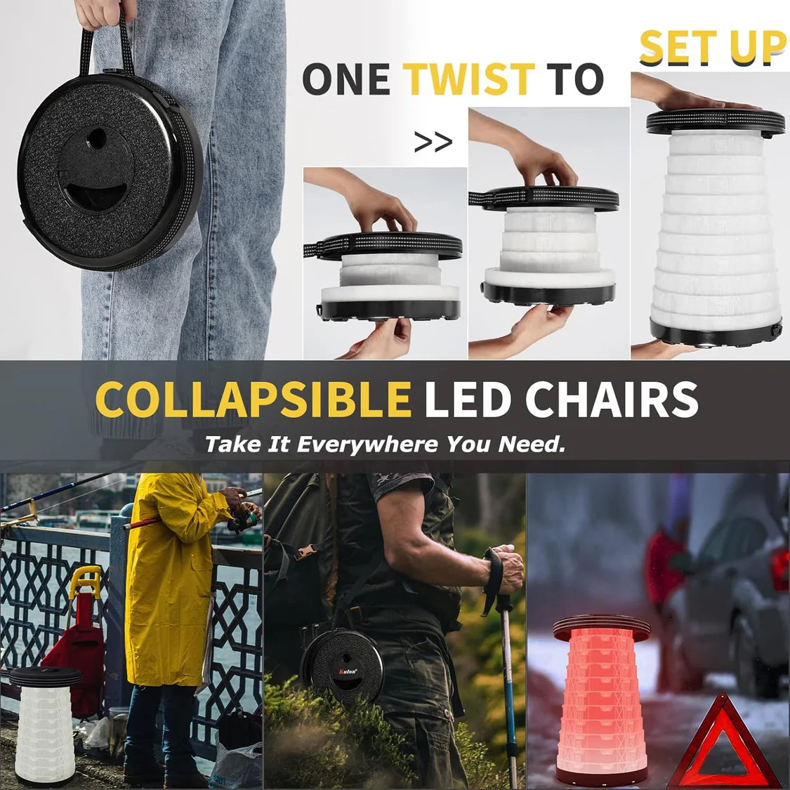 Outdoor Foldable Table and 2 Stools Set