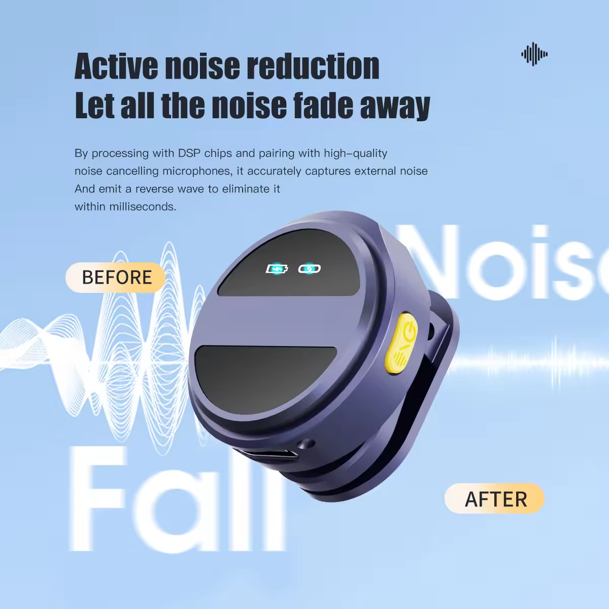 Newest SX21 Magnetic Digital Portable Wireless Stereo Lavalier Microphone, Mini Noise-Cancelling Lapel Mic for Live Interviews and Outdoor Use