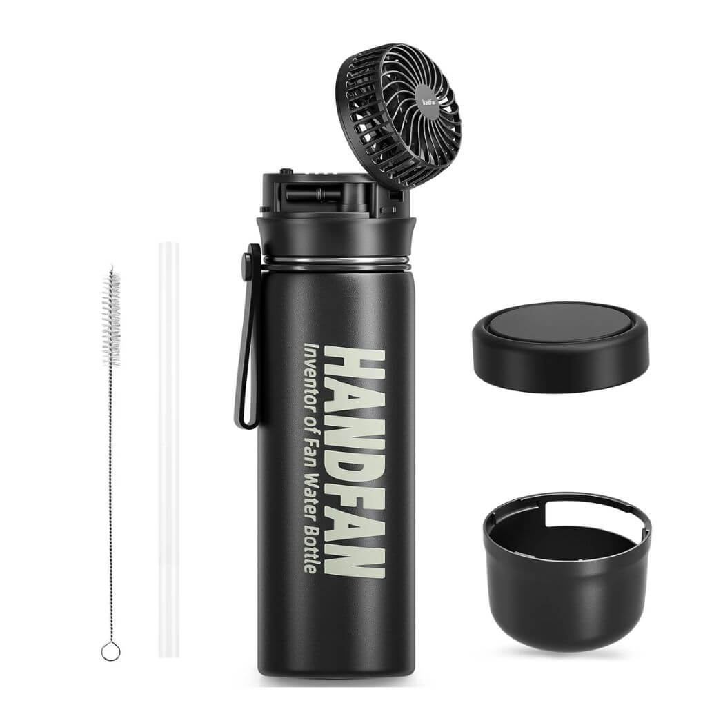 HandFan Water Bottle with Fan 12oz/24oz Hot & Cold