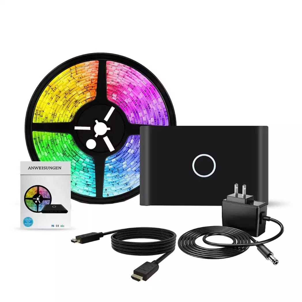ADAK Smart Sync TV Backlight Kit with HDMI Sync Box and RGB Voice Cont ...