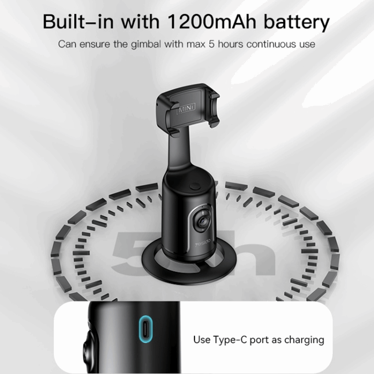 Yesido SF15 Intelligent Face Recognition 360-degree Rotating PTZ Shooting Holder (Black)