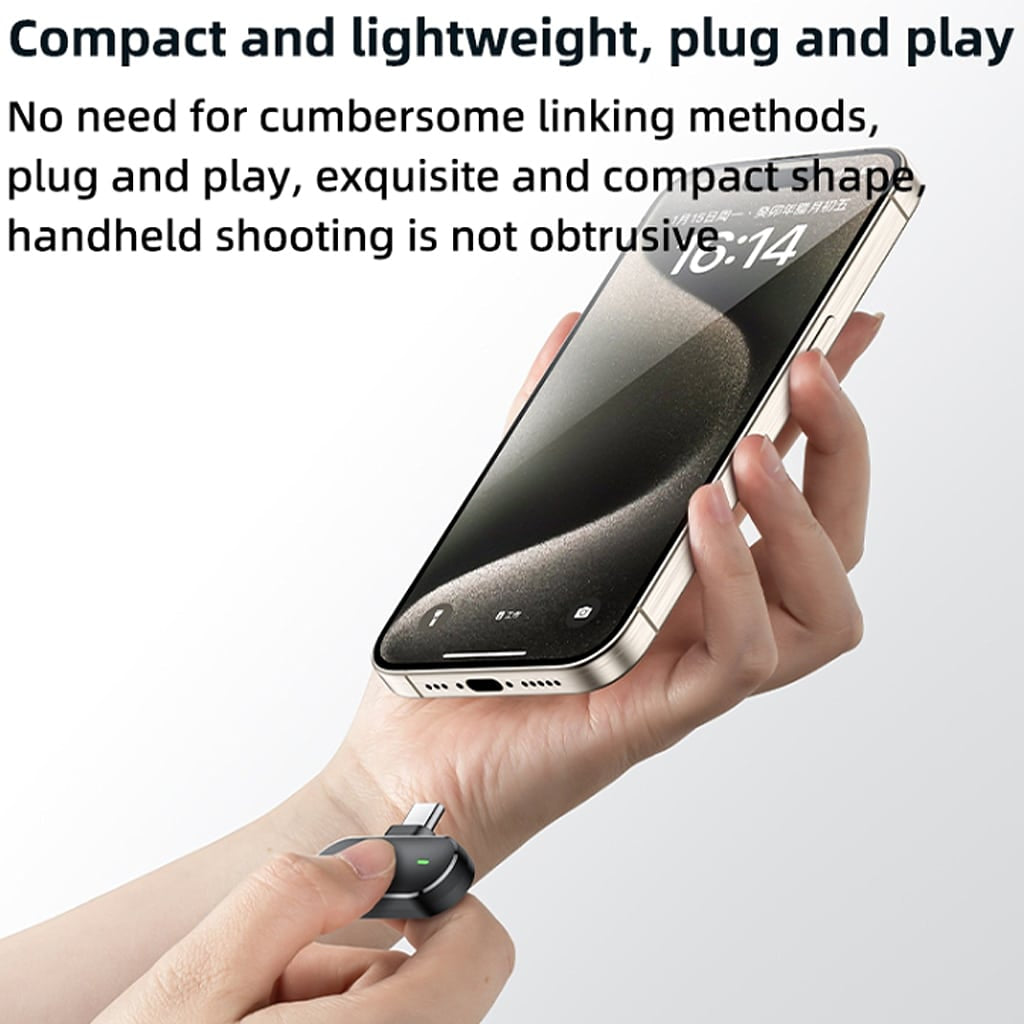 Yesido KR17 Wireless Lavalier Microphone Kit with Type-C Receiver and Charging Case – Black