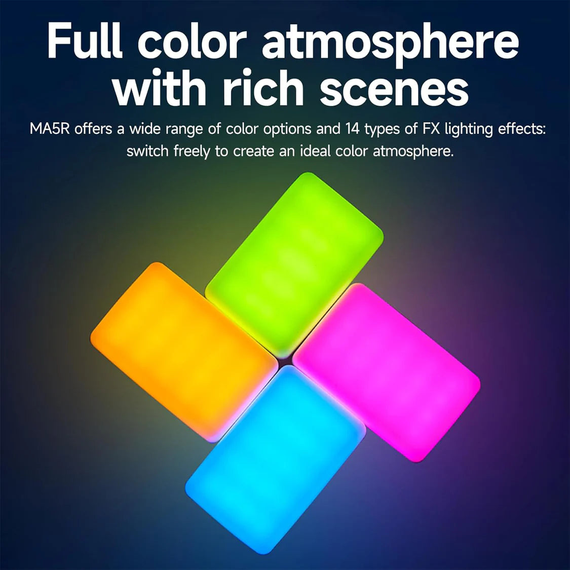 Godox MA5R 2-in-1 Phone Selfie Light & Magnetic Battery - Ultra-Thin RGB Pocket Light with 1800K-10000K Color Temperature, 14 Special Effects, NFC & Bluetooth Control for Photography/Vlogging/Camping