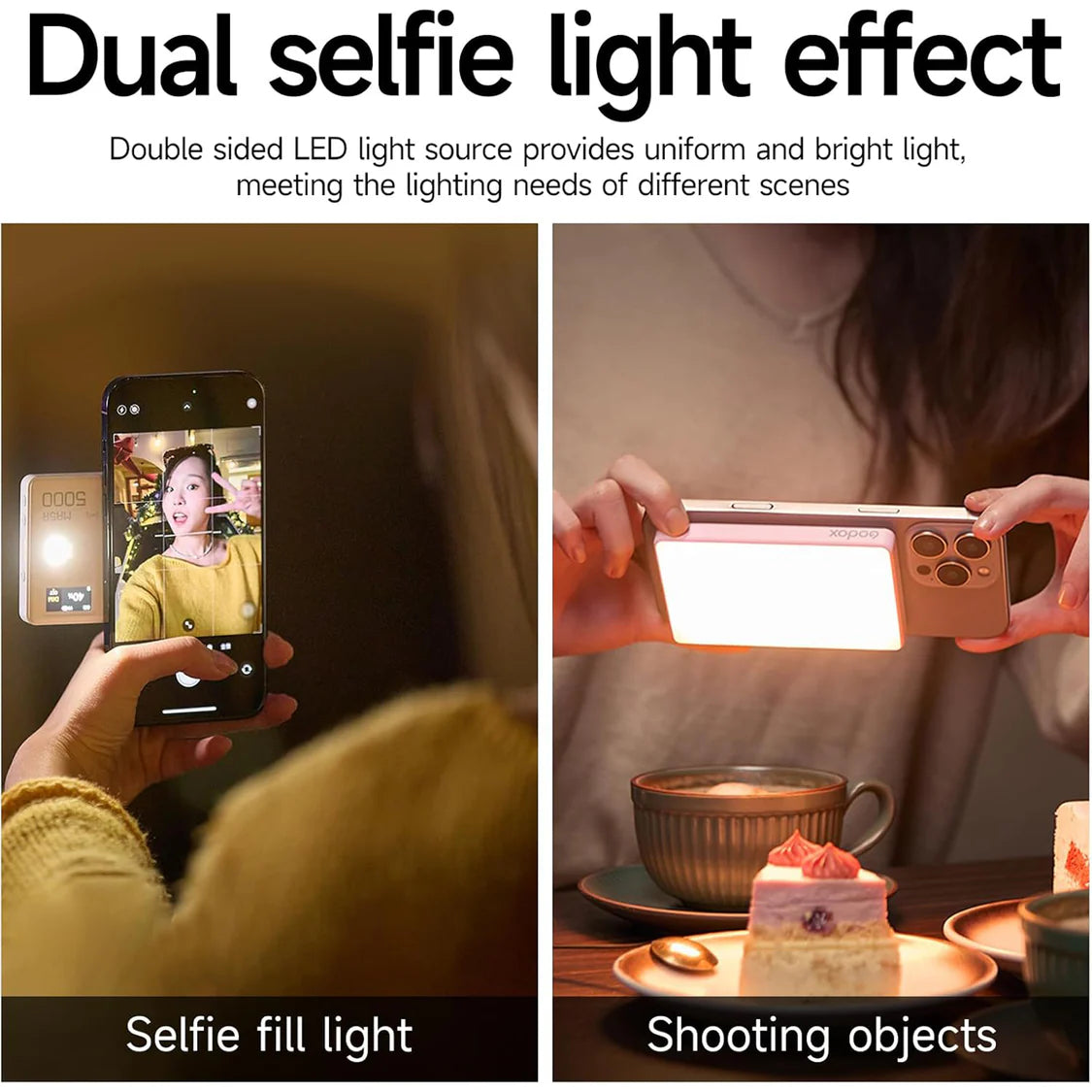 Godox MA5R 2-in-1 Phone Selfie Light & Magnetic Battery - Ultra-Thin RGB Pocket Light with 1800K-10000K Color Temperature, 14 Special Effects, NFC & Bluetooth Control for Photography/Vlogging/Camping