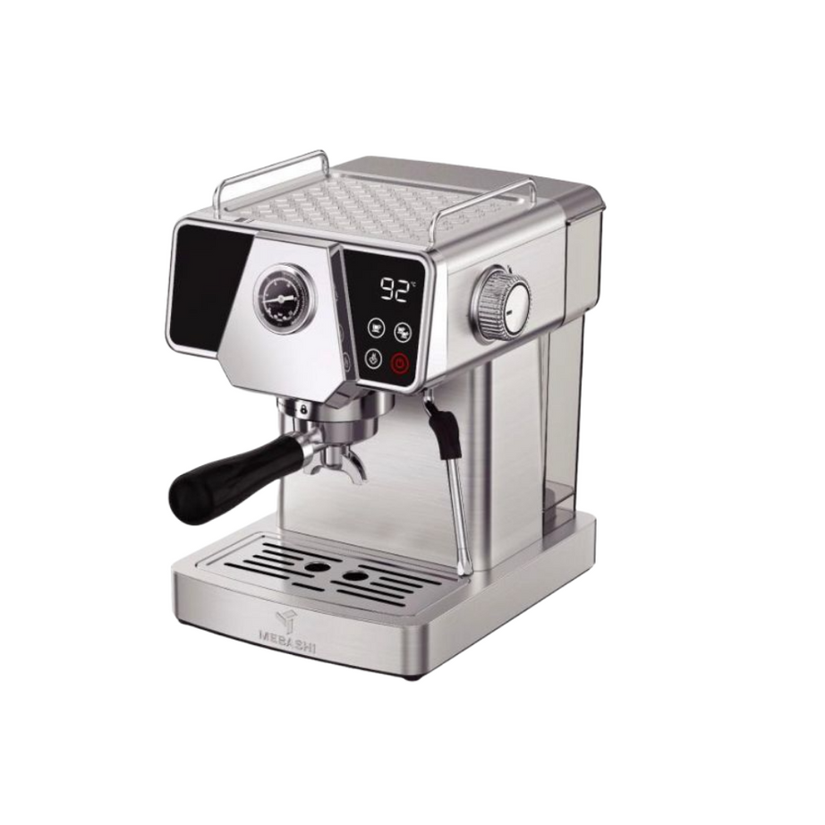 Mebashi™ Espresso Machine | Coffee Maker, Stainless Steal, 1.8L | 19 Bar Pressure, Milk Frother, Cappuccino, Latte Macchiato and Caffe Lungo Maker for Home and Office.