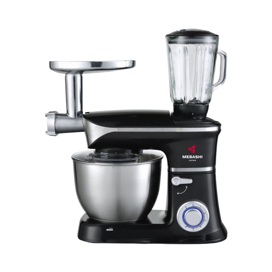 Mebashi™ 3-in-1 Stand Bowl Mixer Kitchen Machine, 1300W With 6.7L Stainless Steel Bowl K-Beater, Whisk, Dough Hook, Blende