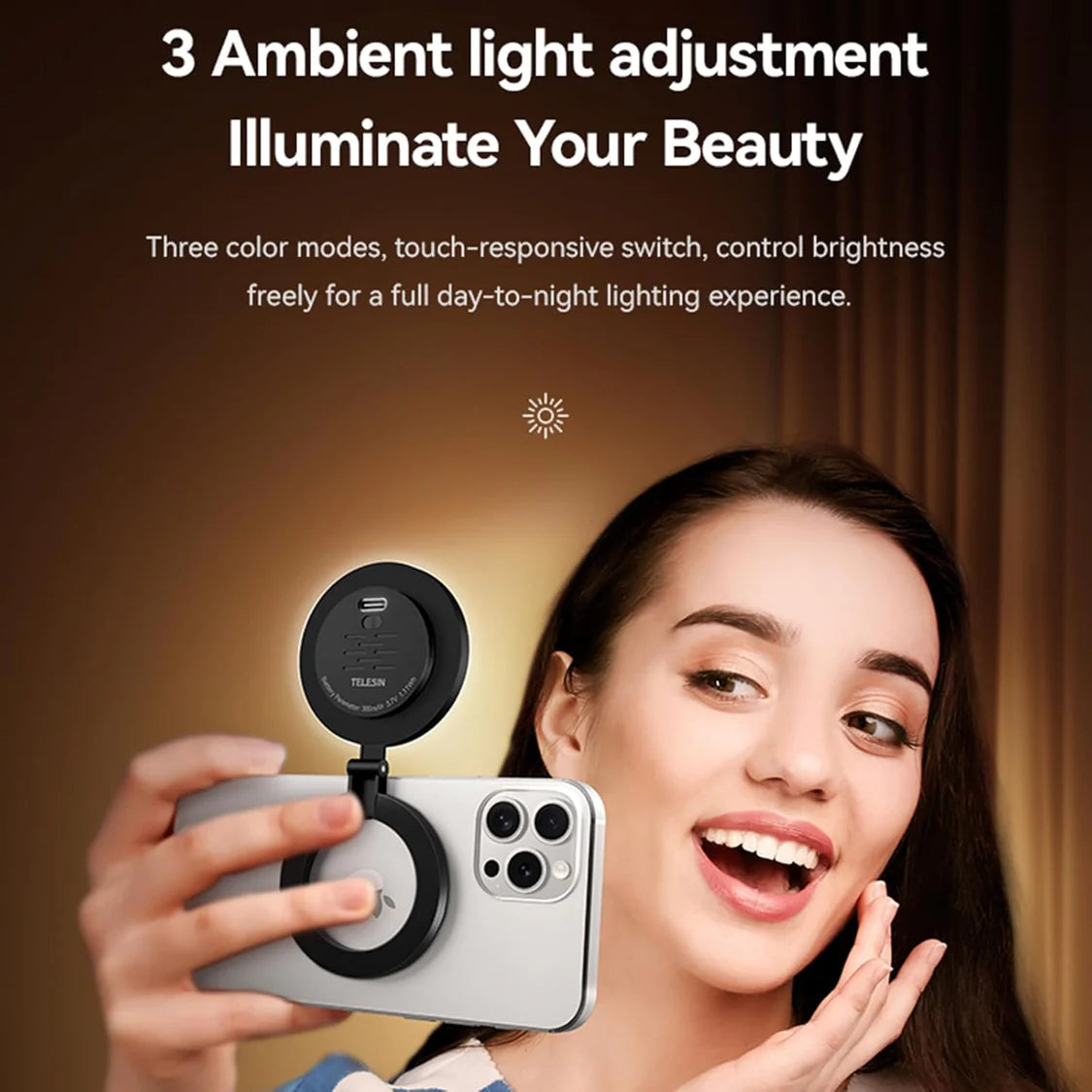 Magnetic Selfie Ring Light for Mobile Photography by VOLUO
