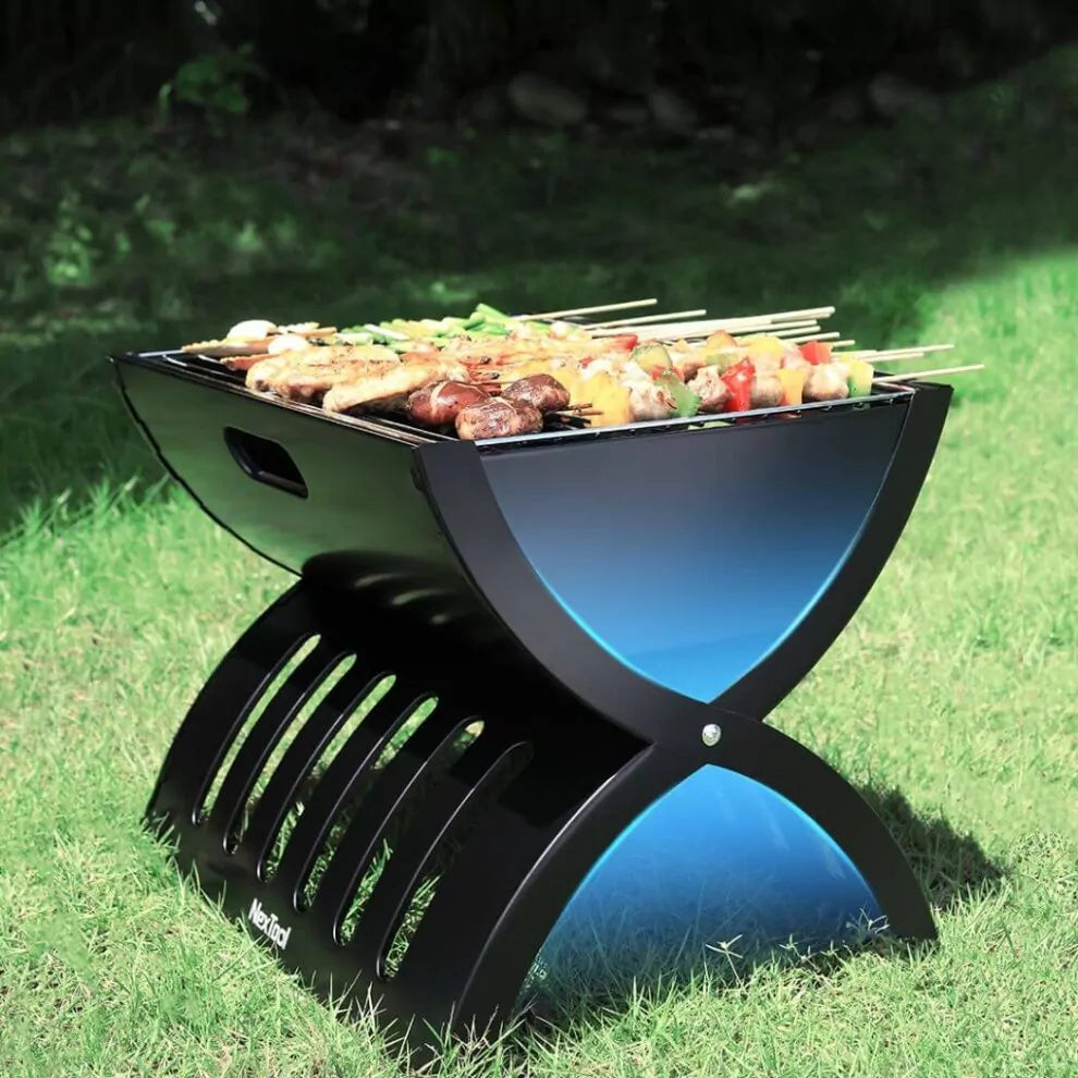 NexTool Camp Fun Folding Barbecue Grill – Portable Outdoor Grill with Large Cooking Surface, Easy Assembly, and Included Accessories