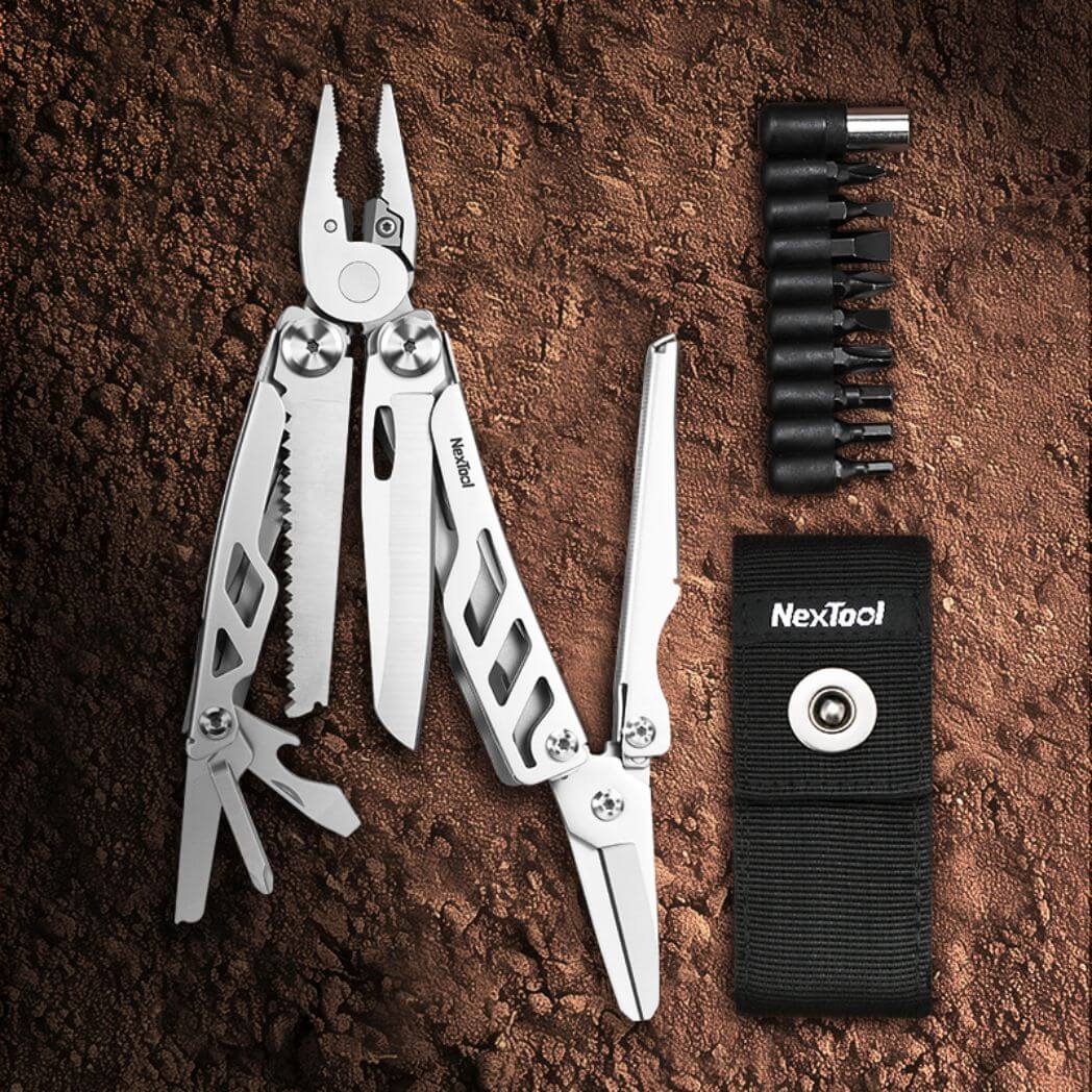 NexTool Flagship Max 14-in-1 Multi-Tool with 80Cr14MoV Blade, Large Scissors, Saw, Pliers, and Emergency Glass Breaker