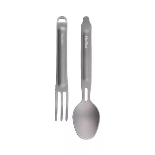 NexTool Titanium Separable Fork and Spoon Set – Lightweight, Durable, Portable Cutlery for Camping and Outdoor Use