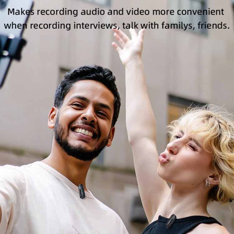 Yesido KR17 Wireless Lavalier Microphone Kit with Type-C Receiver and Charging Case – Black