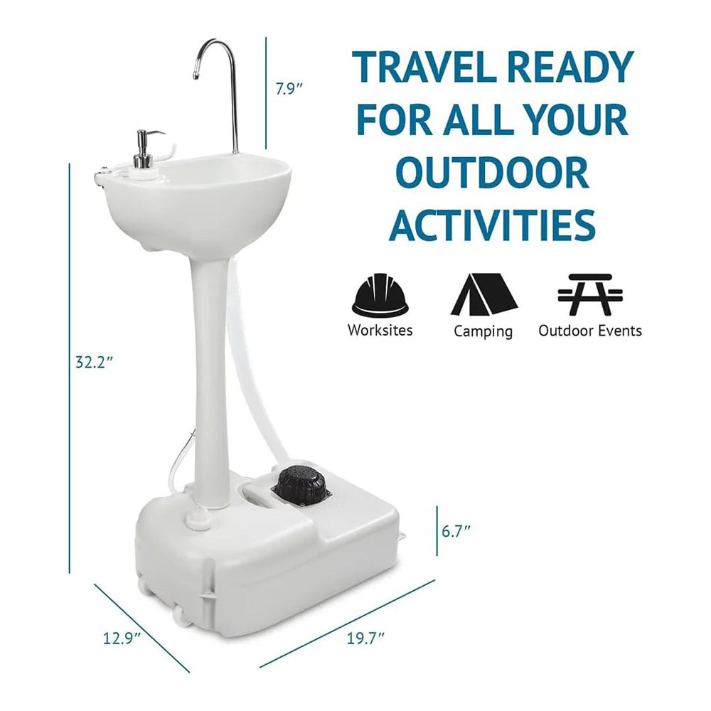 Portable Handwash Sink 17L with Folding Funnel by Porodo