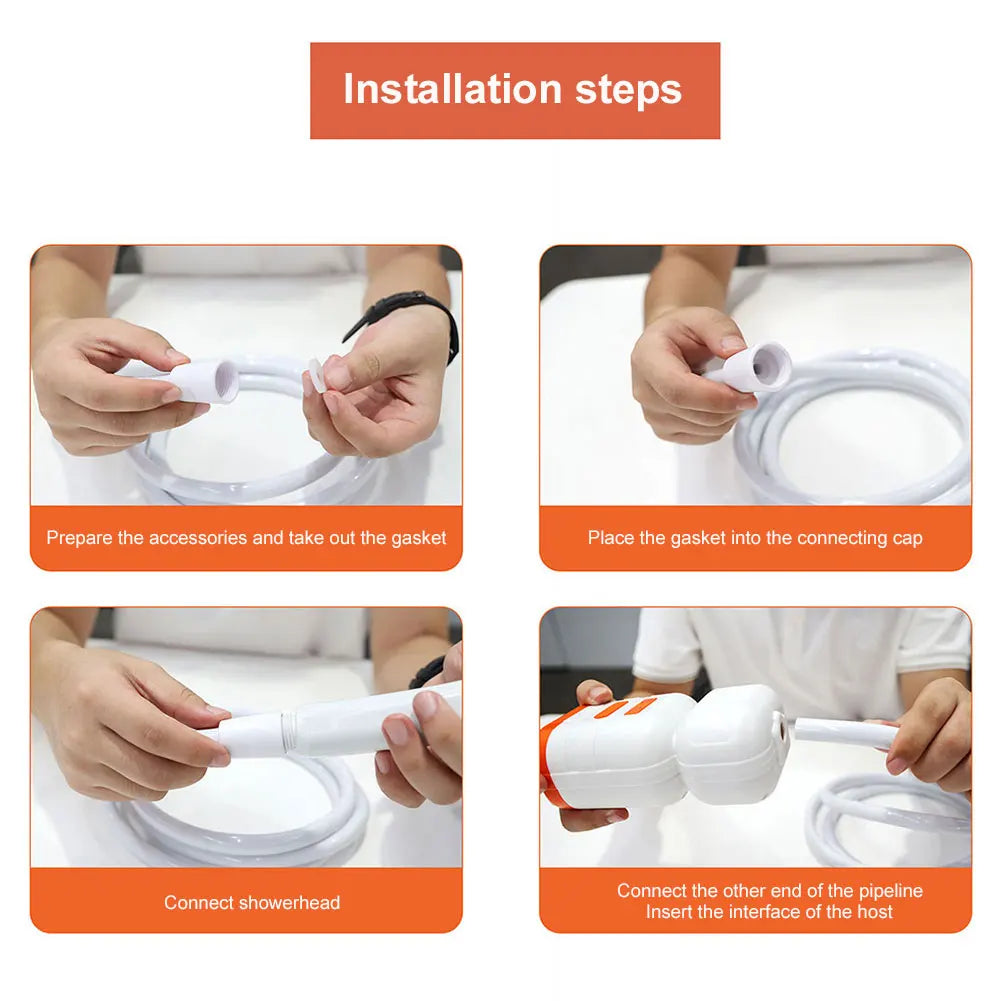 Portable Electric Shower Pump with IPX7 Camping LED Light Waterproof for Outdoor Shower, Dish Washing, Pet Cleaning