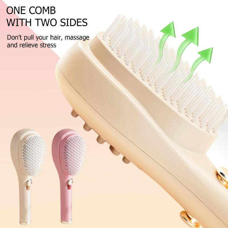 ADAK Telescopic Self Cleaning Brush, One-Click Cleaning Comb and Brush, Massage Comb, Scalp Cleansing, Combs for Women and Men
