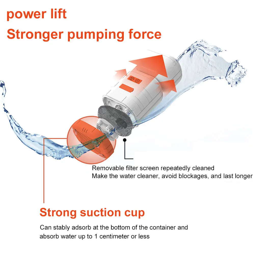 Portable Electric Shower Pump with IPX7 Camping LED Light Waterproof for Outdoor Shower, Dish Washing, Pet Cleaning