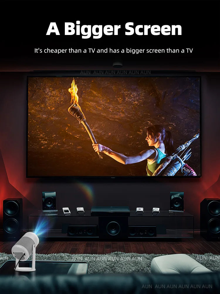 ADAK 4K Portable Projector with High Stand and 360° Adjustable Angle - Android 11 Home Theater Cinema, Bluetooth, WiFi