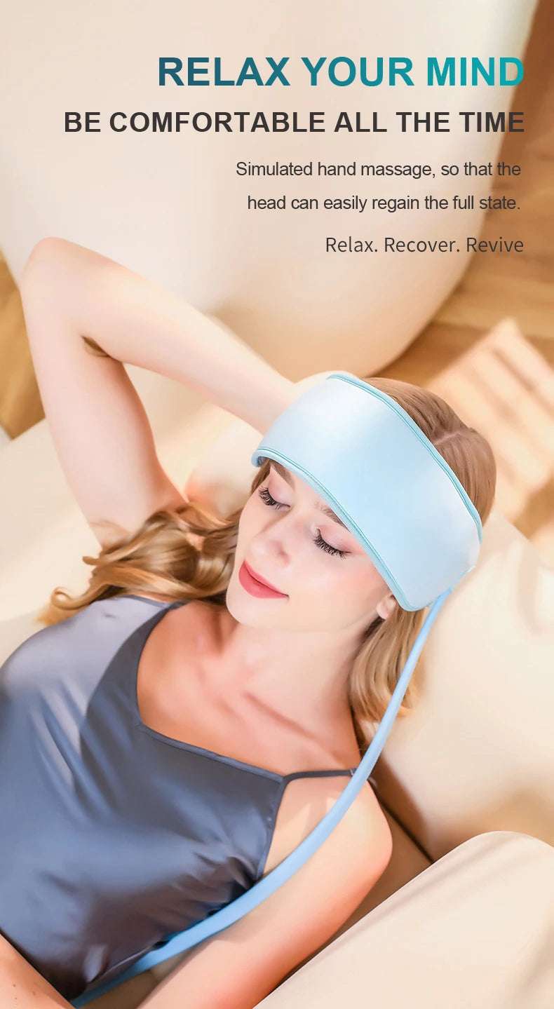 Headache Head Massager Decompressor Kneading Intelligent Head Massager Electric Home Sleep Hot Compress Massager