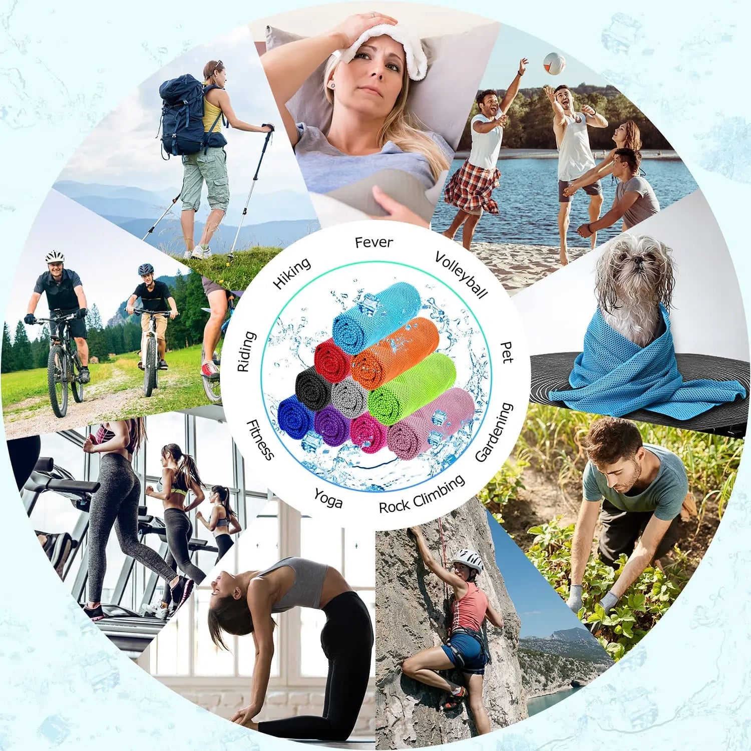 Cooling Towel, Ice Sports Towel for Instant Cooling, Ideal for Yoga, Travel, Golf, Gym, Camping, Fitness