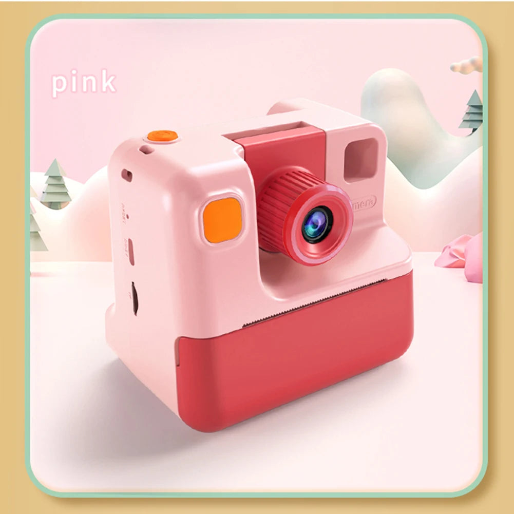 Kids Instant Camera 1080P Kids Camera Instant Print No Ink Printing Digital Camera 180°Flip Lens For Girls Boys