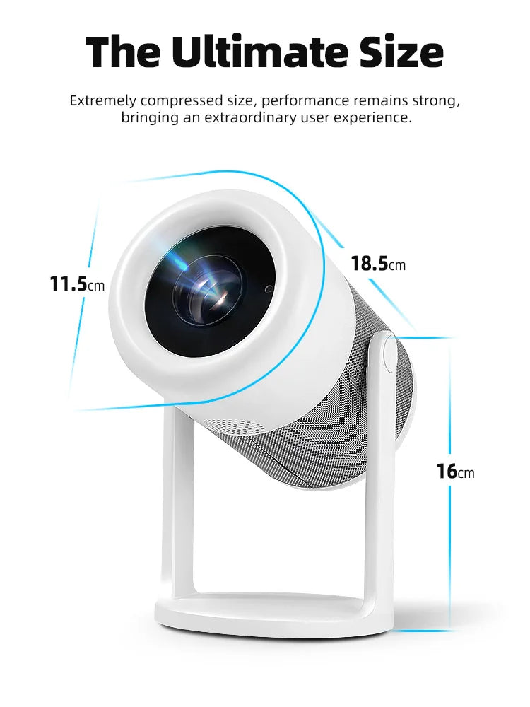 ADAK 4K Portable Projector with High Stand and 360° Adjustable Angle - Android 11 Home Theater Cinema, Bluetooth, WiFi