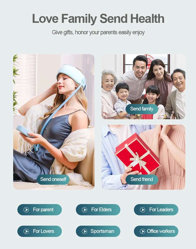 Headache Head Massager Decompressor Kneading Intelligent Head Massager Electric Home Sleep Hot Compress Massager