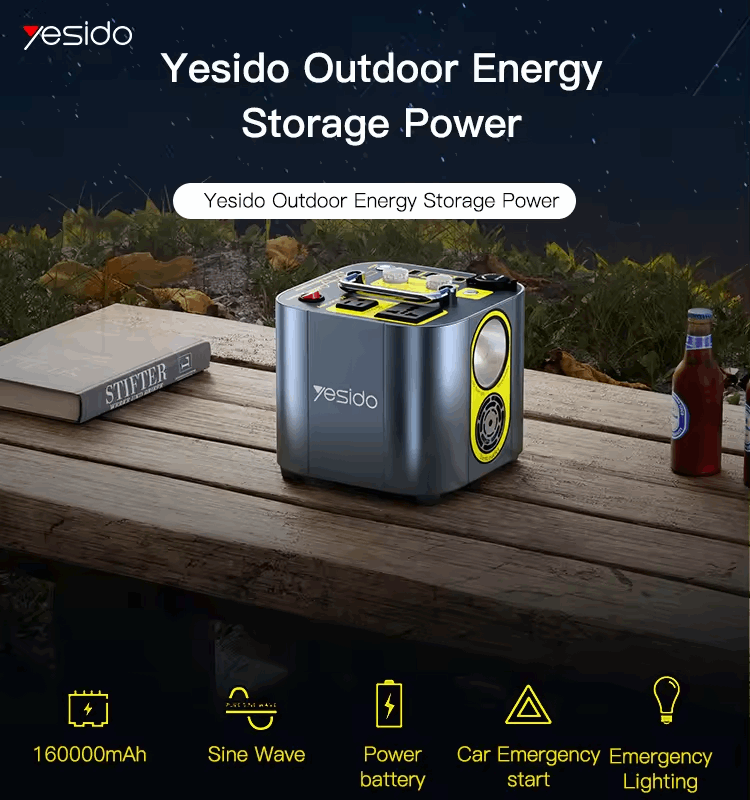 Yesido YP37 High Quality Portable Solar Power Station 160000mAh Outdoor Energy Storage Power For Home Camping