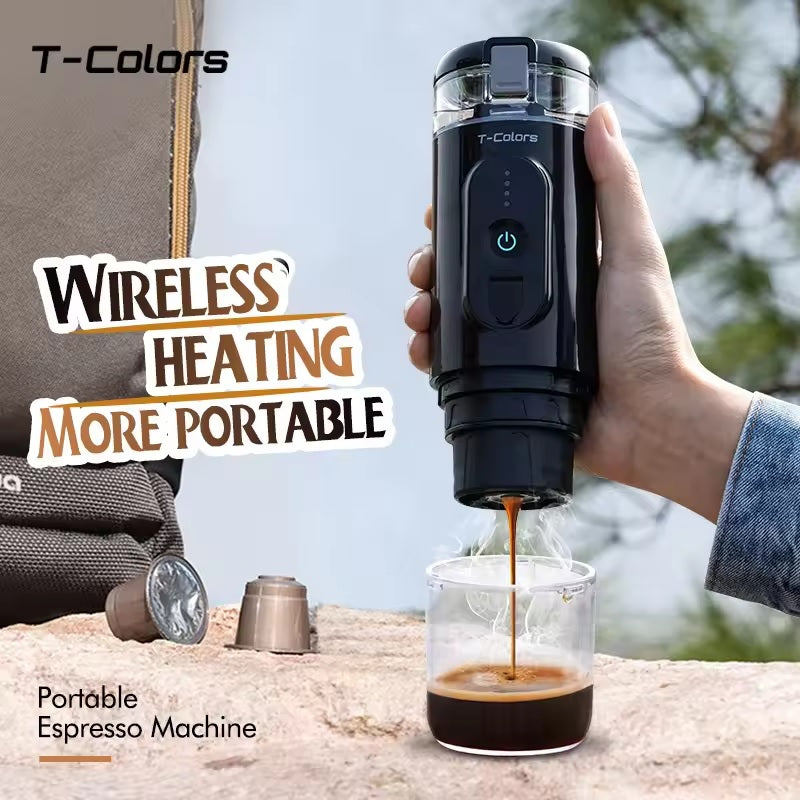 ADAK MiniSpresso Electric Portable Espresso Maker - Built-in Battery, 18-Bar Pressure, Fully Automatic One-Click Coffee Machine for Hot and Cold Brew