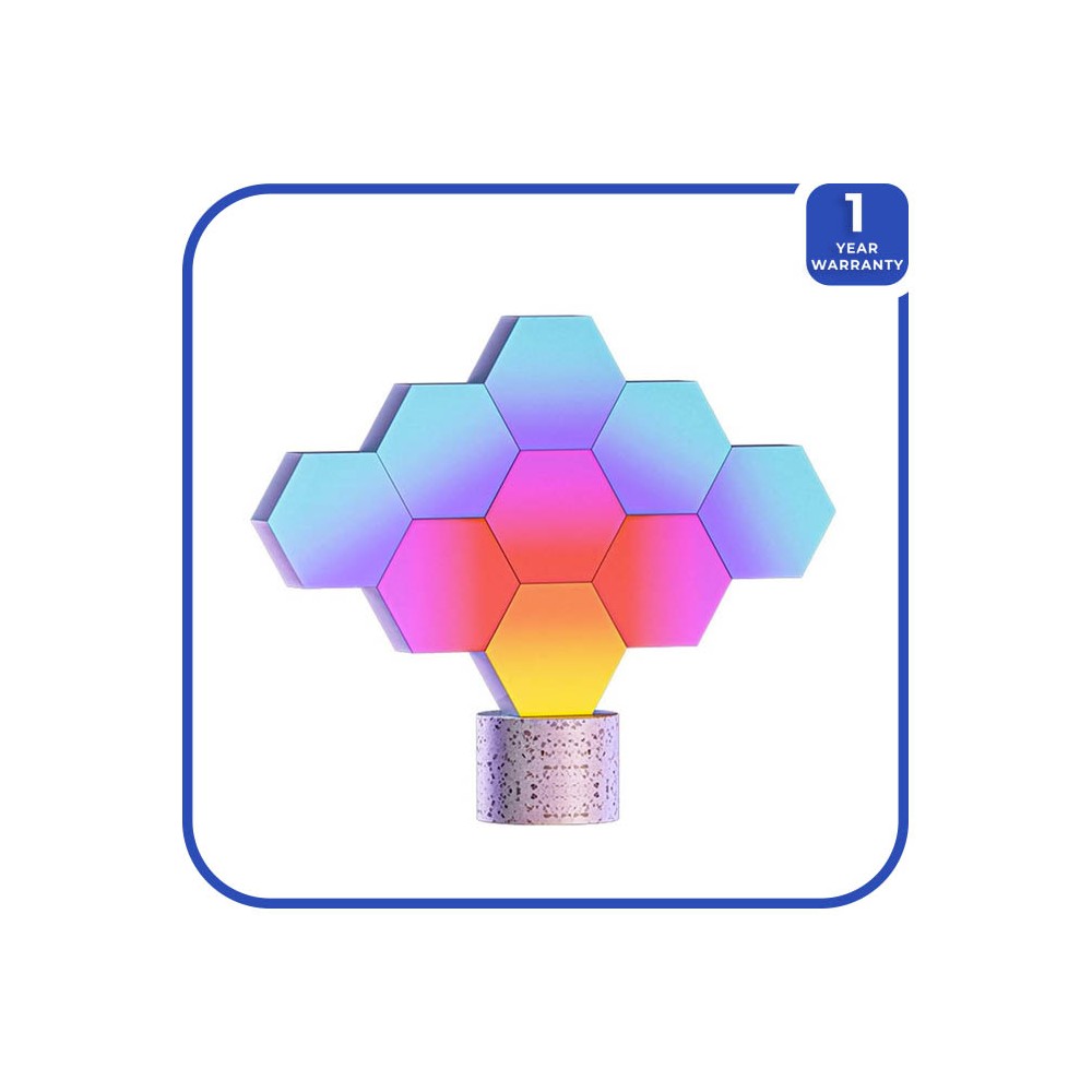 Cololight Hexagon Rhythm Kit LS166A9 – 9-Piece Smart LED Light Panels with Music Sync, App Control, Works with Alexa & Google Assistant