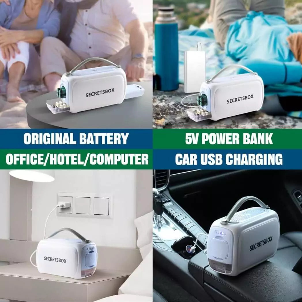 Secretsbox Portable Mini Medical Cooler Box | Travel Fridge for Insulin, Growth Hormone, and Injection Pens | 20000mAh Battery, LED Temp Display, USB/Car Charging