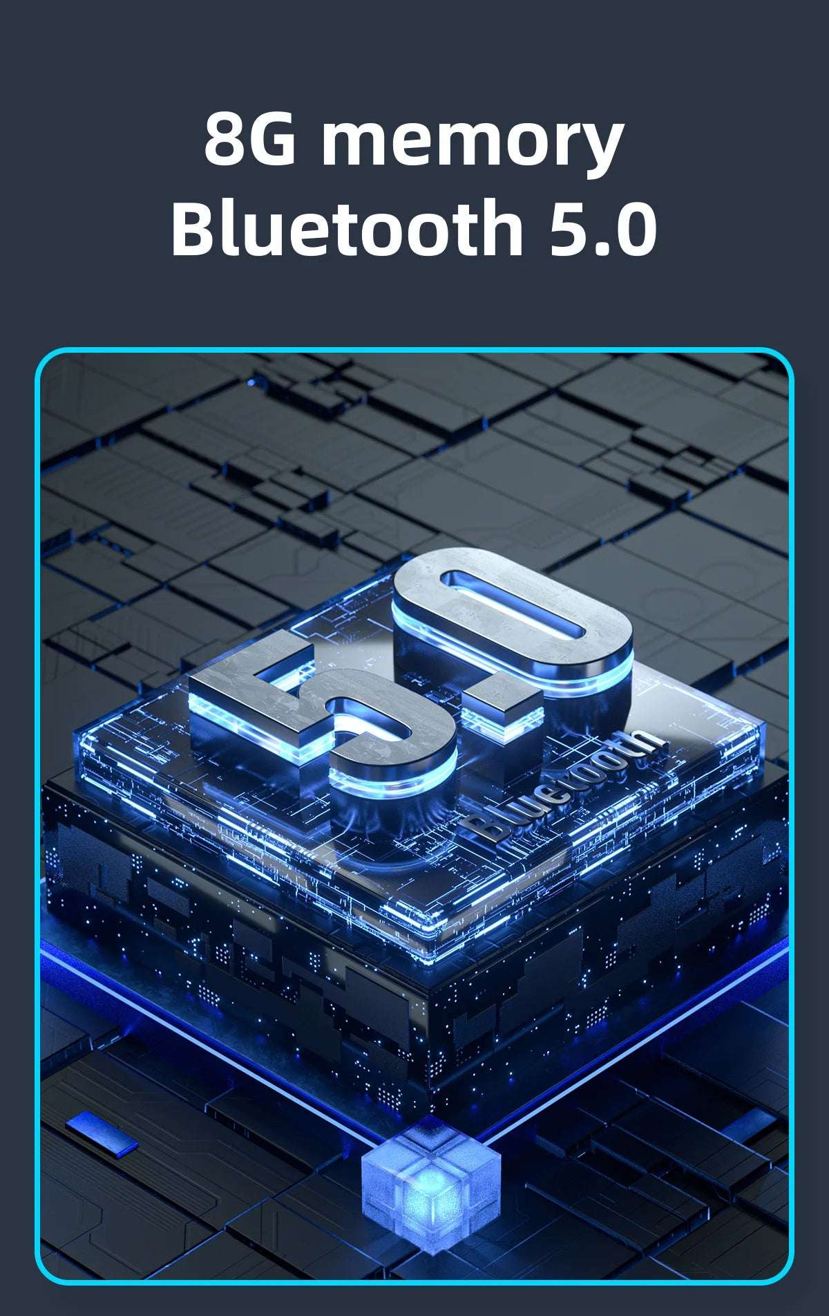 Bone Conduction Headphone Wireless Bluetooth Earphones Mp3 Music Player Hifi 8G Memory IPX8 Waterproof Swimming Headset with Mic